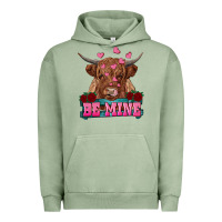 Pigment Oil Green be mine highland cow Urban Hoodie - RanaPortraitStore