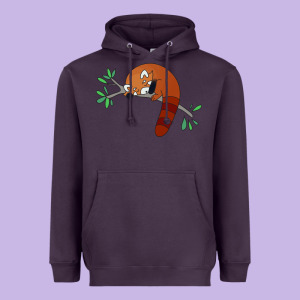 Red Panda Sleeping Heavyweight Hoodie Designed By Linhvisuals
