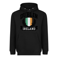 Black dublin ireland Heavyweight Hoodie - linhVisuals
