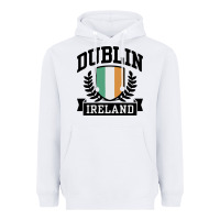 White dublin ireland Heavyweight Hoodie - linhVisuals
