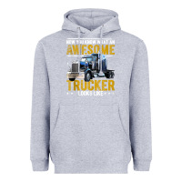 Heather Grey awesome trucker big rig semi trailer truck driver gift men tank top Heavyweight Hoodie - linhVisuals