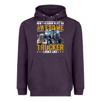 Plum awesome trucker big rig semi trailer truck driver gift men tank top Heavyweight Hoodie - linhVisuals