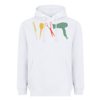 White barber vintage hairdresser hairstylist cosmetologist t shirt Heavyweight Hoodie - linhVisuals