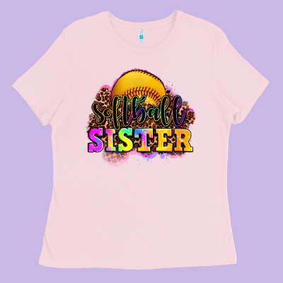 Softball Sister Ladies Tee Designed By Oliviacreatesart