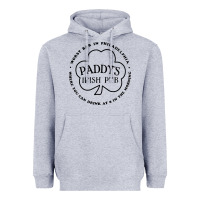 Heather Grey paddys irish pub Heavyweight Hoodie - linhVisuals