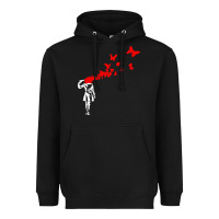 Black banksy Heavyweight Hoodie - linhVisuals
