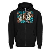 Black gemstone leopard cowhide brushstroke Zipper Hoodie - AdoDesignShop