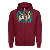 Burgundy gemstone leopard cowhide brushstroke Zipper Hoodie - AdoDesignShop