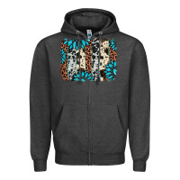 Charcoal Heather gemstone leopard cowhide brushstroke Zipper Hoodie - AdoDesignShop