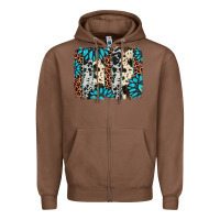 Chestnut gemstone leopard cowhide brushstroke Zipper Hoodie - AdoDesignShop