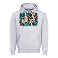 Heather Grey gemstone leopard cowhide brushstroke Zipper Hoodie - AdoDesignShop