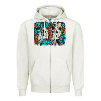 Gemstone Leopard Cowhide Brushstroke Zipper Hoodie | Teevron