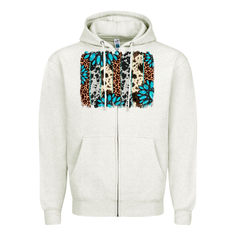 Gemstone Leopard Cowhide Brushstroke Zipper Hoodie by AdoDesignShop | Teevron