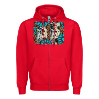 Red gemstone leopard cowhide brushstroke Zipper Hoodie - AdoDesignShop