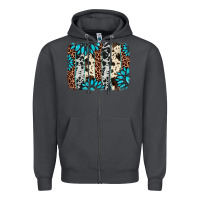 Smoke gemstone leopard cowhide brushstroke Zipper Hoodie - AdoDesignShop