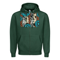 Sports Green gemstone leopard cowhide brushstroke Zipper Hoodie - AdoDesignShop