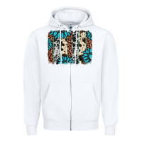 White gemstone leopard cowhide brushstroke Zipper Hoodie - AdoDesignShop