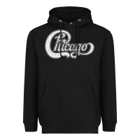 Black chicago retro styled faded design Heavyweight Hoodie - linhVisuals