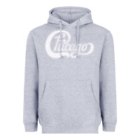Heather Grey chicago retro styled faded design Heavyweight Hoodie - linhVisuals