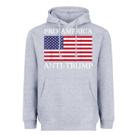 Heather Grey pro america anti trump shirt   american usa flag resist t shirt Heavyweight Hoodie - linhVisuals
