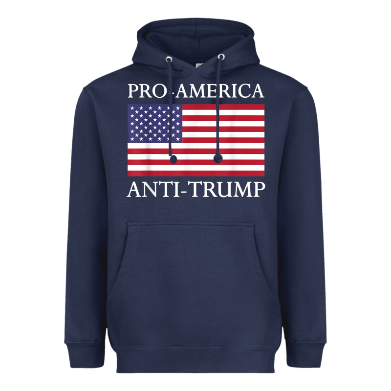 Pro America Anti Trump Shirt   American Usa Flag Resist T Shirt Heavyweight Hoodie by linhVisuals | Teevron