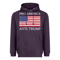 Plum pro america anti trump shirt   american usa flag resist t shirt Heavyweight Hoodie - linhVisuals
