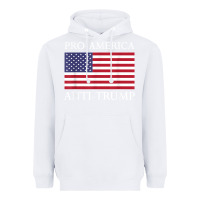White pro america anti trump shirt   american usa flag resist t shirt Heavyweight Hoodie - linhVisuals