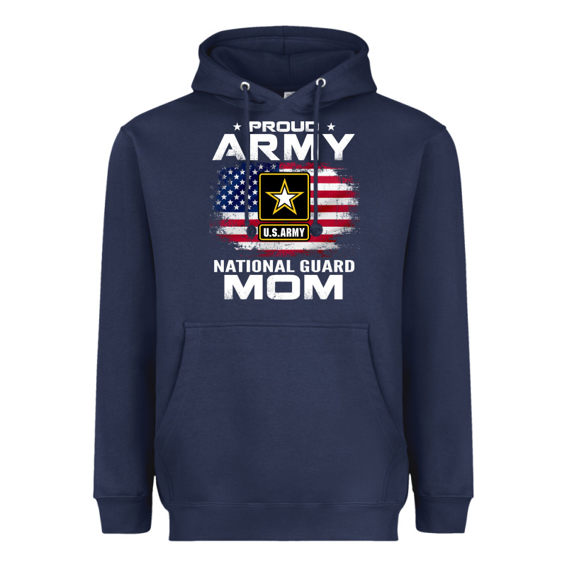 Proud Army National Guard Mom With American Flag Gift Pullover Hoodie Heavyweight Hoodie by linhVisuals | Teevron