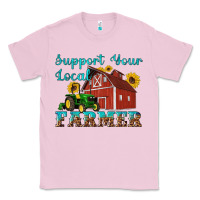 Bubblegum Pink western support your local farmer Classic Tee - Artiststas