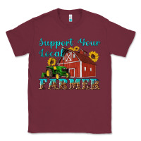 Burgundy western support your local farmer Classic Tee - Artiststas