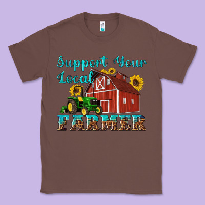 Western Support Your Local Farmer Classic Tee Designed By Artiststas