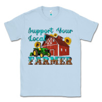 Dusty Blue western support your local farmer Classic Tee - Artiststas