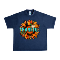 Navy thankful with sunflower bbs Urban Heavy Tee - BundleAndBundleShop