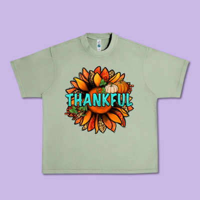 Thankful With Sunflower Bbs Urban Heavy Tee Designed By Bundleandbundleshop