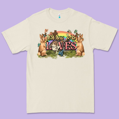 Oh How He Loves Us Cross Easter Day Premium Tee Designed By Howdyjamesfarm