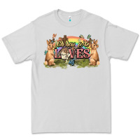 Dove Grey Oh how he loves us cross Easter Day Premium Tee - HowdyJamesFarm