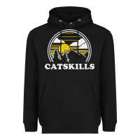 Black catskills new york vintage Heavyweight Hoodie - linhVisuals