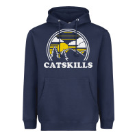 Navy catskills new york vintage Heavyweight Hoodie - linhVisuals
