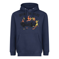 Navy defund the police Heavyweight Hoodie - linhVisuals
