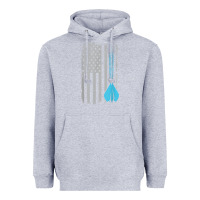 Heather Grey throwing darts   vintage usa american flag for dart players t shirt Heavyweight Hoodie - linhVisuals