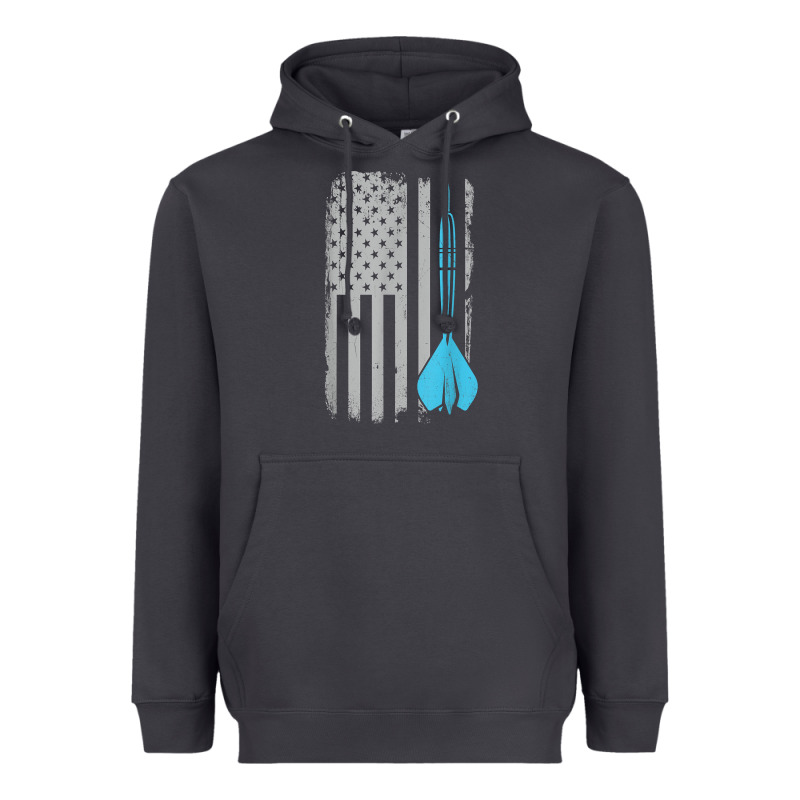 Throwing Darts   Vintage Usa American Flag For Dart Players T Shirt Heavyweight Hoodie by linhVisuals | Teevron