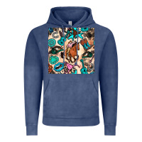 Vintage Denim western cowgirl seamless pattern Vintage Hoodie - BundleAndBundleShop