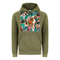 Vintage Olive western cowgirl seamless pattern Vintage Hoodie - BundleAndBundleShop