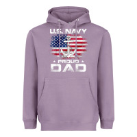 Lavender u.s navy proud dad with american flag gift veteran day t shirt Heavyweight Hoodie - linhVisuals