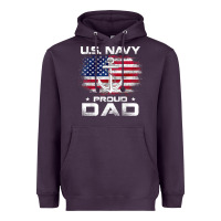 U.s Navy Proud Dad With American Flag Gift Veteran Day T Shirt Heavyweight Hoodie | Teevron