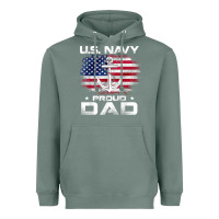 Sage u.s navy proud dad with american flag gift veteran day t shirt Heavyweight Hoodie - linhVisuals