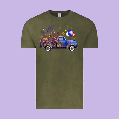 Western Truck Fourth Of July Vintage Tee Designed By Fadigitalartstudio