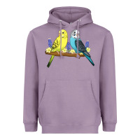 Lavender cute budgies Heavyweight Hoodie - linhVisuals