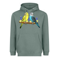 Sage cute budgies Heavyweight Hoodie - linhVisuals
