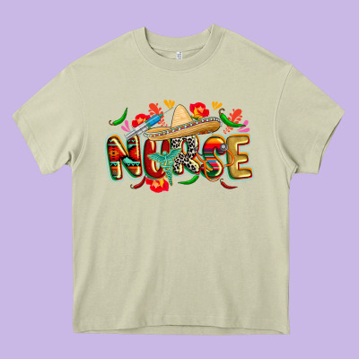 Cinco De Mayo Nurse Heavy Core Tee Designed By Cowgirlartshop